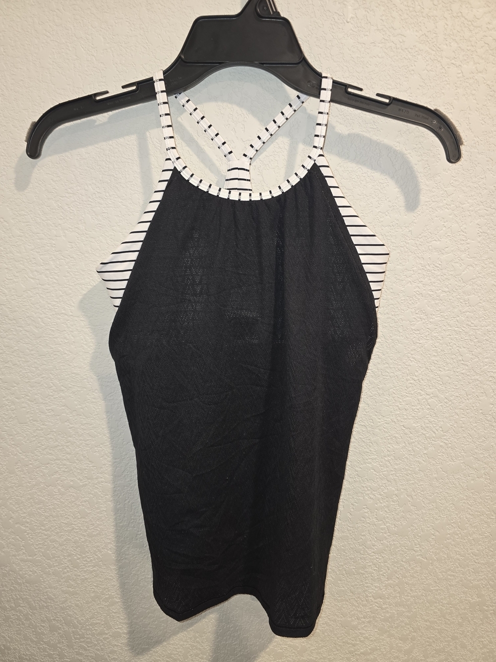 Ivivva by Lululemon Girls Layered Activewear Tank Top - Black & Striped 12